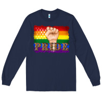 Navy lgbtq  flag and hand pride Long Sleeve Tee - Artiststas