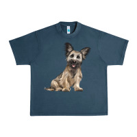 Midnight Navy Skye Terrier Dog Illustrations Urban Heavy Tee - LillyAllenDesigns