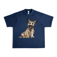 Navy Skye Terrier Dog Illustrations Urban Heavy Tee - LillyAllenDesigns