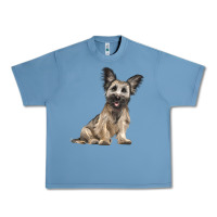 Pebble Blue Skye Terrier Dog Illustrations Urban Heavy Tee - LillyAllenDesigns