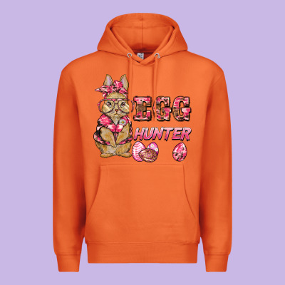 Easter Pink Camouflage Egg Hunter  Bunny Premium Hoodie Designed By Barkaloodesign