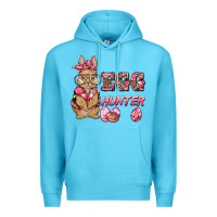 Ocean Blue easter pink camouflage egg hunter  bunny Premium Hoodie - BarkalooDesign