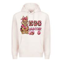 Pale Pink easter pink camouflage egg hunter  bunny Premium Hoodie - BarkalooDesign