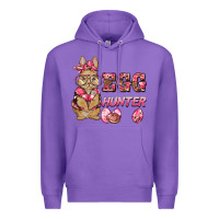 Purple easter pink camouflage egg hunter  bunny Premium Hoodie - BarkalooDesign