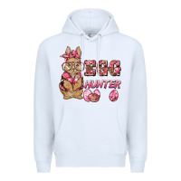 White easter pink camouflage egg hunter  bunny Premium Hoodie - BarkalooDesign