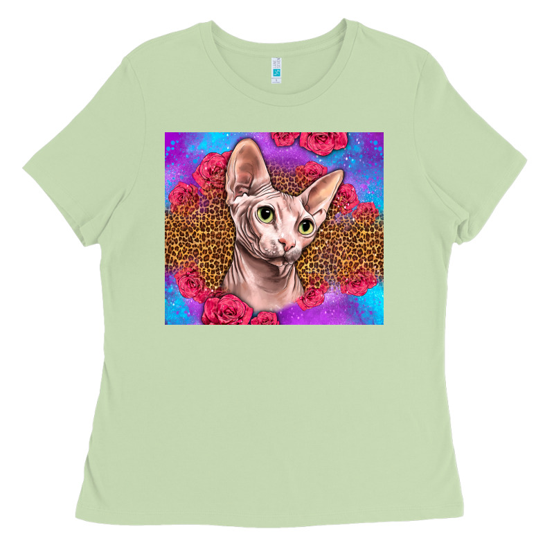 Purple Glitter Roses Sphynx Cat Ladies Tee by LillyAllenDesigns | Teevron
