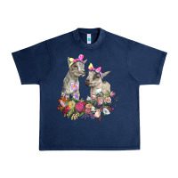 Navy floral baby goats Urban Heavy Tee - RanaPortraitStore