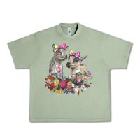 Oil Green floral baby goats Urban Heavy Tee - RanaPortraitStore