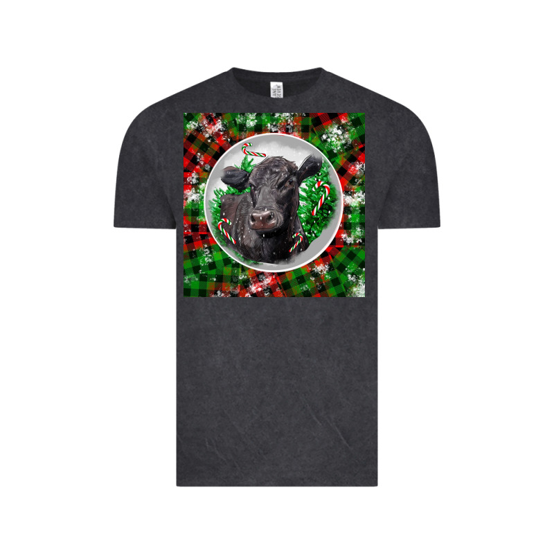 Christmas Black Angus Cow Vintage Tee by LillyAllenDesigns | Teevron
