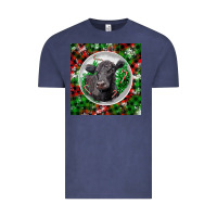 Vintage Denim christmas black angus cow Vintage Tee - LillyAllenDesigns