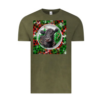 Vintage Olive christmas black angus cow Vintage Tee - LillyAllenDesigns