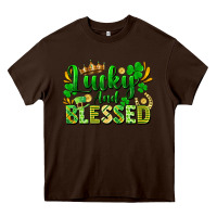 Chocolate Brown lucky and blessed Heavy Core Tee - FaDigitalArtStudio