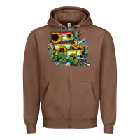 Chestnut Louisiana Map Sunflower Cactus Serape Zipper Hoodie - RanaPortraitStore