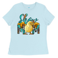 Baby Blue Western Show Mom Baby Chick Ladies Tee - LillyAllenDesigns