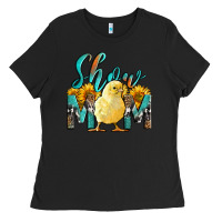 Black Western Show Mom Baby Chick Ladies Tee - LillyAllenDesigns