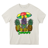 Cream hello summer pineapples Heavy Core Tee - RanaPortraitStore