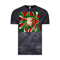Cloud Black christmas hereford cow face Vintage Tee - LillyAllenDesigns