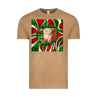 Christmas Hereford Cow Face Vintage Tee | Teevron