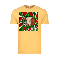 Vintage Mustard christmas hereford cow face Vintage Tee - LillyAllenDesigns