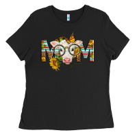 Black Western Baby Calf Mom With Sunflower Ladies Tee - LillyAllenDesigns