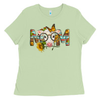 Matcha Western Baby Calf Mom With Sunflower Ladies Tee - LillyAllenDesigns