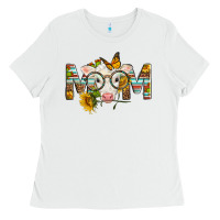 Western Baby Calf Mom With Sunflower Ladies Tee | Teevron