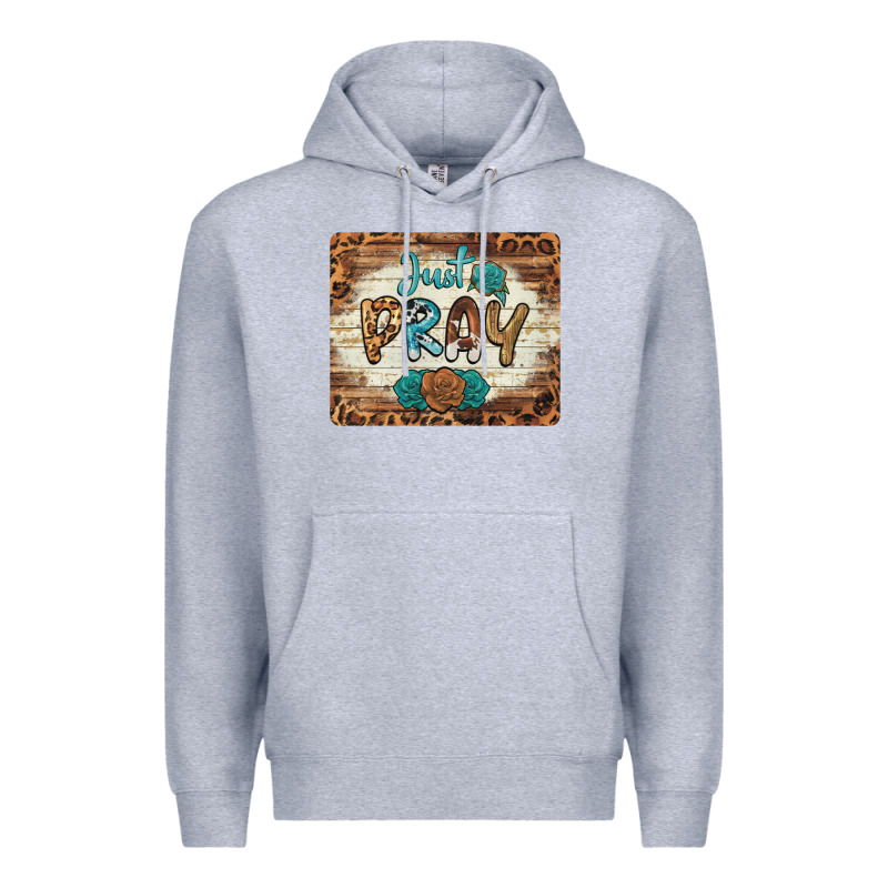 Just Pray Mousepad Premium Hoodie by BarkalooDesign | Teevron