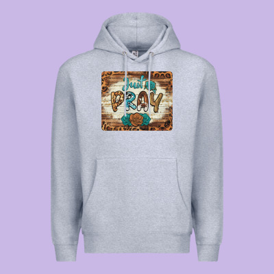 Just Pray Mousepad Premium Hoodie Designed By Barkaloodesign