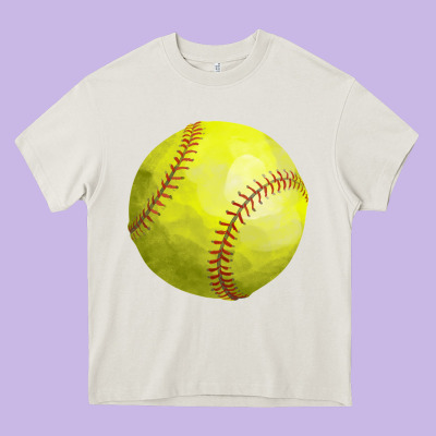 Softball Heavy Core Tee Designed By Fadigitalartstudio