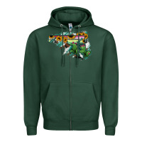 Sports Green Maryland Map Sunflower Cactus Serape Zipper Hoodie - RanaPortraitStore