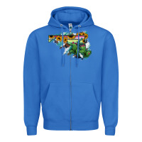 True Royal Maryland Map Sunflower Cactus Serape Zipper Hoodie - RanaPortraitStore
