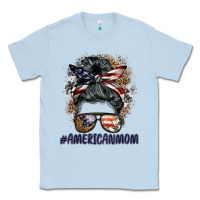 Dusty Blue americanmom messy bun Classic Tee - BarkalooDesign