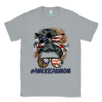 Heather Grey americanmom messy bun Classic Tee - BarkalooDesign