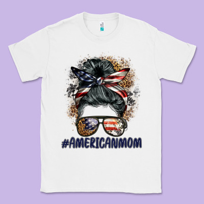 Americanmom Messy Bun Classic Tee Designed By Barkaloodesign