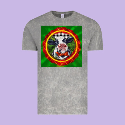 Christmas Baby Holstein Face Vintage Tee Designed By Lillyallendesigns