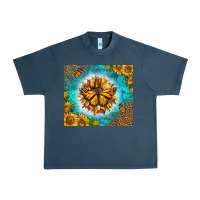 Midnight Navy Monarch Butterfly Sunflower Urban Heavy Tee - LillyAllenDesigns
