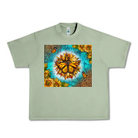 Oil Green Monarch Butterfly Sunflower Urban Heavy Tee - LillyAllenDesigns