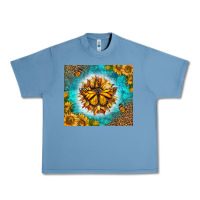 Pebble Blue Monarch Butterfly Sunflower Urban Heavy Tee - LillyAllenDesigns