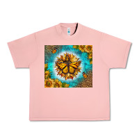 Salmon Monarch Butterfly Sunflower Urban Heavy Tee - LillyAllenDesigns