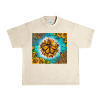Sandshell Monarch Butterfly Sunflower Urban Heavy Tee - LillyAllenDesigns