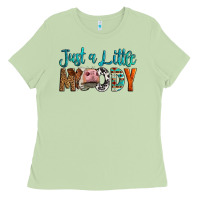 Matcha Western Just A Little Moody Cow Ladies Tee - LillyAllenDesigns