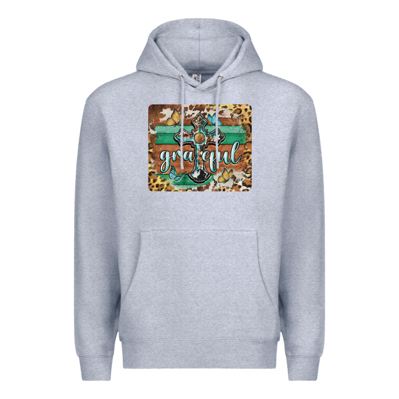 Grateful Cross Mousepad Premium Hoodie by BarkalooDesign | Teevron