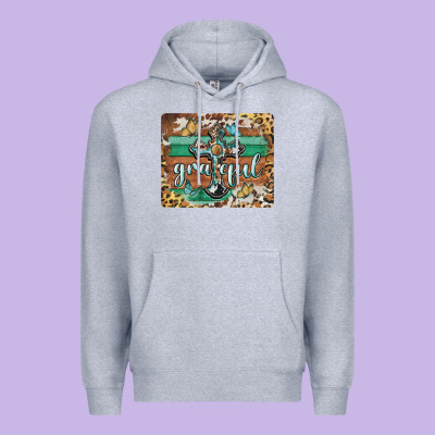 Grateful Cross Mousepad Premium Hoodie Designed By Barkaloodesign