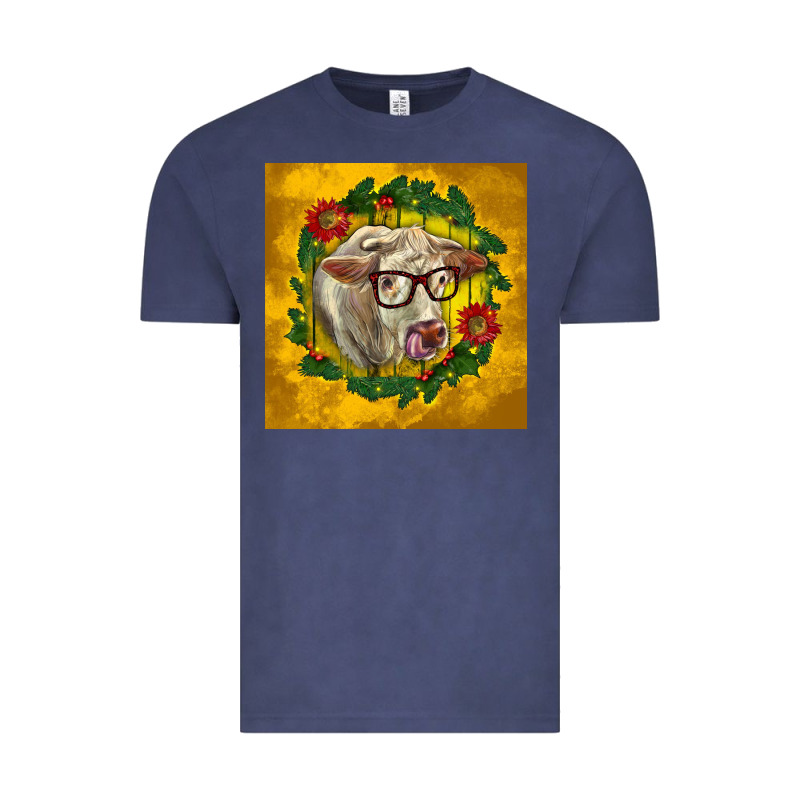 Christmas Charolais Cow Face Vintage Tee by LillyAllenDesigns | Teevron