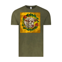 Vintage Olive christmas charolais cow face Vintage Tee - LillyAllenDesigns