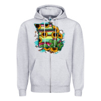 Heather Grey Missouri Map Sunflower Cactus Serape Zipper Hoodie - RanaPortraitStore
