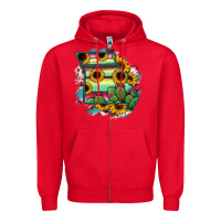 Red Missouri Map Sunflower Cactus Serape Zipper Hoodie - RanaPortraitStore