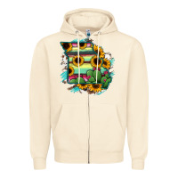 Sandshell Missouri Map Sunflower Cactus Serape Zipper Hoodie - RanaPortraitStore