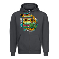 Smoke Missouri Map Sunflower Cactus Serape Zipper Hoodie - RanaPortraitStore