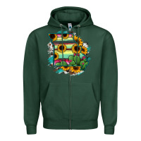 Sports Green Missouri Map Sunflower Cactus Serape Zipper Hoodie - RanaPortraitStore